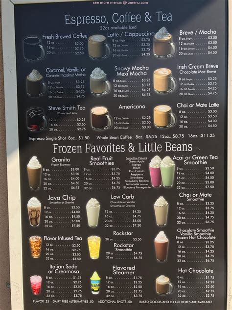 Human Bean Menu Prices